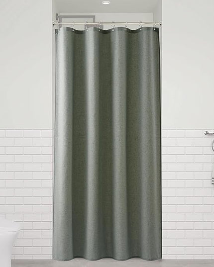 Naturoom Desert Sage 42 Inch Shower Curtain - Stall Narrow Half Linen Ultra Thick Fabric Shower Curtain Set with Hooks, Boho Farmhouse Rustic RV Camper Bath Curtains for Bathroom, 42x72