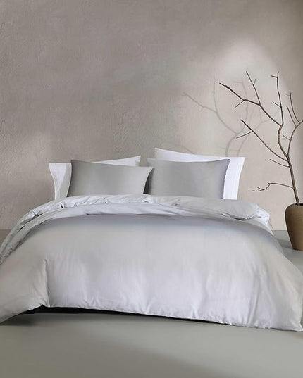 Calvin Klein - King Duvet Cover Set, Super Soft Cotton Bedding Set with Matching Shams, Cozy Home Decor, Oeko-Tex Certified (Atmosphere Ombre Grey, King)