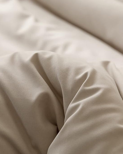 ROSGONIA King Size Comforter Set Oatmeal, 3pcs (1 Boho Comforter & 2 Pillowcases), All Season Bedding Soft Lightweight Bedspread Blanket Quilt