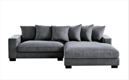 Luxe Oversized Two-Piece Sectional Couches for Living Room, 102.4-Inch L Shaped Sofa with Chaise, Upholstered with Corduroy Fabric, Grey - Right Facing