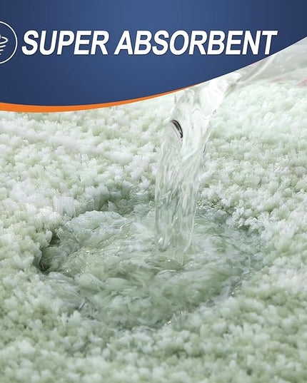 OLANLY Bathroom Rug Set 2 Piece, Soft Absorbent Microfiber Bath Mats and U-Shaped Contour Toilet Rug, Non-Slip, Machine Wash Dry, Plush Shaggy Bath Mats for Bathroom (30"x20"+24"x20", Sage Green)