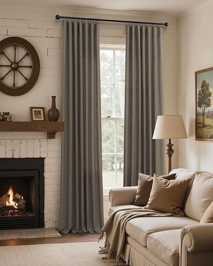 Chocolate Brown Curtains for Living Room 84 Inch Length 2 Panels Set Light Filtering Semi Sheer Linen Brown Curtain Modern Farmhouse Back Tab Pleated Drapes 52x84 Long Dark Chocolate Coffee Cappuccino