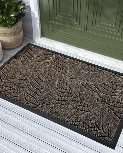 Yimobra 36x24 Large Door Mat Outdoor Indoor, All-Season Waterproof Door Mat Outside Entrance, All-Weather Non-Slip Outside Doormat for Garage Patio Entryway, Brown