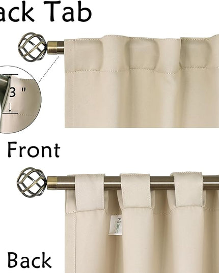 BGment Blackout Curtains 40 Inch Length for Cafe - 38 x 40 Inch Short Window Curtains Rod Pocket and Back Tab Thermal Insulated Room Darkening Curtains for Kitchen Bathroom, 2 Panels, Champagne