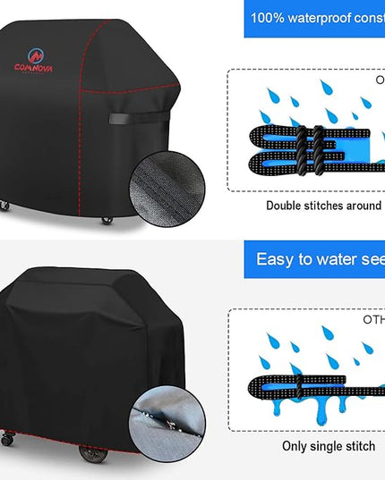 Comnova Grill Cover 60 Inch - 600D Grill Cover for Weber Genesis 300 Series Gas Grill Heavy Duty & Waterproof, Outdoor BBQ Cover for Weber, Char Broil, Dyna-glo, Nexgrill (Not Fit Genesis E325)