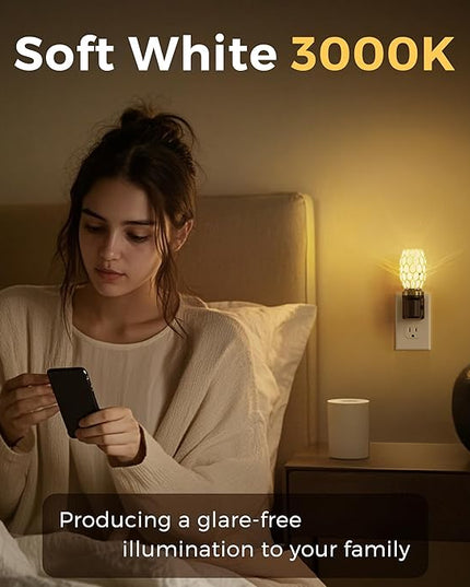 L LOHAS LED Night Light, LED Night Lights Plug into Wall, Dimmable Night Light with Auto Light Sensor, 3000K Warm White 0-100LM, Adjustable Brightness Nightlight, Bathroom Hallway Bedroom