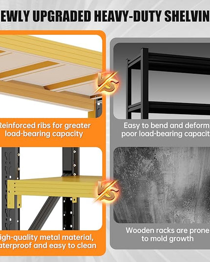 48" W Storage Shelves Heavy Duty, 4000LBS Metal Garage Shelving Units, 4 Tier Adjustable Shelf, Garage Storage Shelves Rack, Industrial Shelving for Warehouse, Basement,48" W x 20" D x 79" H