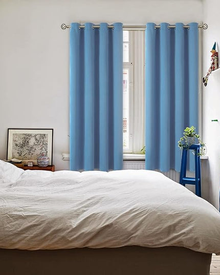 BGment Blackout Curtains for Bedroom - Grommet Thermal Insulated Room Darkening Curtains for Living Room, Set of 2 Panels (52 x 72 Inch, Faded Denim)
