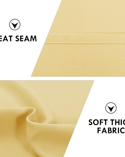 DWCN Blackout Curtains for Bedroom – Rod Pocket Thermal Insulated Noise Reducing Noise Reducing Drapes for Living Room, W 42 x L 84 Inch, 2 Panels, Light Yellow