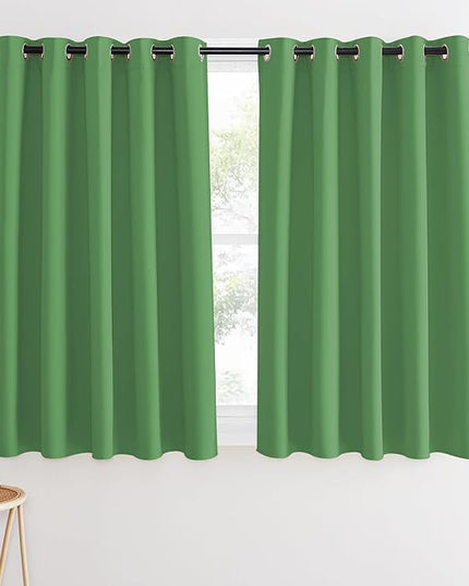 NICETOWN Blackout Curtains 54 Inches Long, Thermal Insulated Room Darkening Curtains for Bedroom, Window Treatment Drapes for Living Room Nursery (W66 x L54 Inch, Froest Green, 1 Panel)