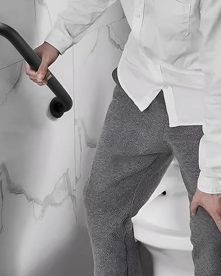 Shower Grab Bar, 2 Pack 12 Inch Black Bathroom Grab Bar, 1.25" Diameter 304 Stainless Steel Anti-Slip Grab Bars for Bathtubs and Showers, Handicap Shower Grab Bar for Seniors Elderly