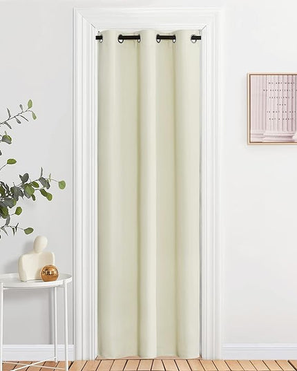 NICETOWN Blackout Beige Curtains 84 inch Long for Bedroom - Thermal Insulated Solid Grommet Vertical Drapes Room Darkening Drapes for Living Room (Set of 2, W37 x L84)
