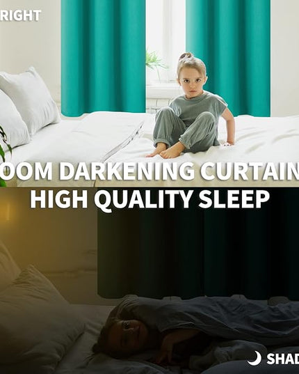 BGment Room Darkening Curtains 54 Inches Long - Grommet Thermal Insulated Drapes Window Treatment Curtains for Bedroom, 2 Panels, 52 x 54 Inch, Teal