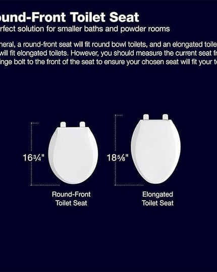 KOHLER 25876-0 Hyten 3" Height, Elevated Soft Close Round Toilet Seat, Contoured Seat with Grip-Tight Bumpers, Quick-Attach Hardware, White