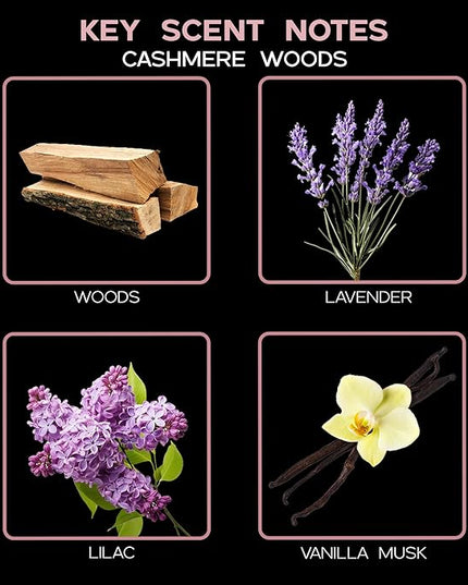 LOVSPA Reed Diffuser Set, Cashmere Woods Scented Oil Diffuser with Sticks, Home Fragrance Accessories for Bathroom Shelf Decor, Aroma Diffusers for Home or Office Fall Decor, USA Made