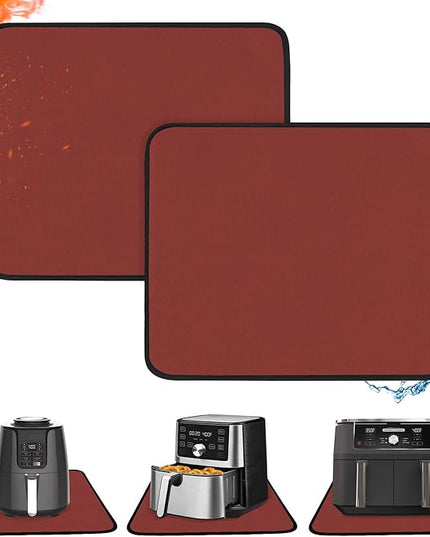 Heat Resistant Mats for Countertop - Firproof 15x18 in Heat Resistant Mats for Air Fryer - Kitchen Countertop Protector for Air Fryer, Coffee Maker, Stand Mixer, Toaster, Oven 2PCS - Red