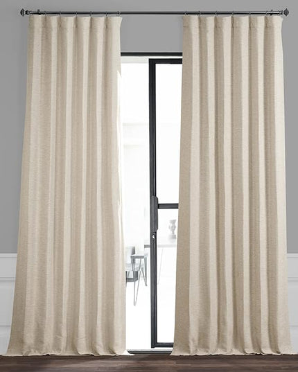 HPD Half Price Drapes Bellino Room Darkening Curtains 84 Inches Long Curtains for Bedroom & Living Room (1 Panel), 50W x 84L, Oat Cream