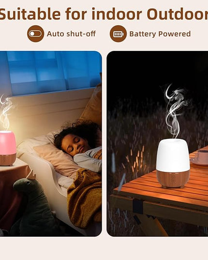150ML Rechargeable Battery Operated Essential Oil Diffuser, Portable Cordless Aromatherapy Diffuser,7-Hour Runtime with 7 LED Color Changing Lightsfor Home,Office,Outdoor