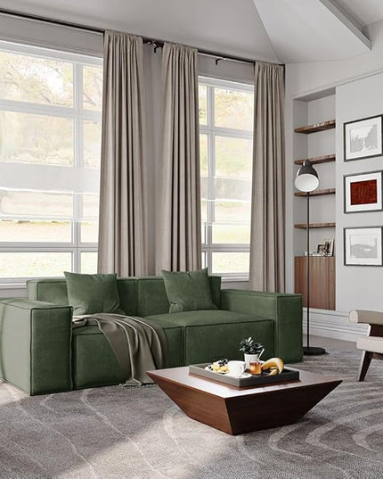 POVISON 83" Modular Sectional Sofa for Living Room Modern Large Sectional Couches Velvet Loveseat Oversized Deep Seat Sofa Set 2 Seater Big Comfy Cloud Couch for House Office