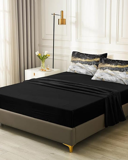 Marble Comforter Set Queen Size Black and Gold Bedding Comforter Set Gold Metallic Duvet Soft Lightweight Down Alternative Comforter Queen Bed in a Bag 8 Pcs Boys Girls Room Decor