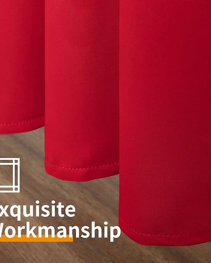 YoungsTex Red Blackout Curtains 68 Inches Length for Living Room - Thermal Insulated with Grommet Room Darkening Drapes Christmas Decor for Bedroom, 2 Panels, 42 x 68 Inch