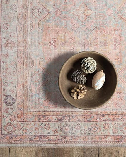 GLN Rugs Traditional Collection - Machine Washable Area Rug, Traditional Washable, Non Slip, Low Pile Chenille Rug, Living Room, Bedroom, Kitchen Rug (2'6"x10' Multicolor)