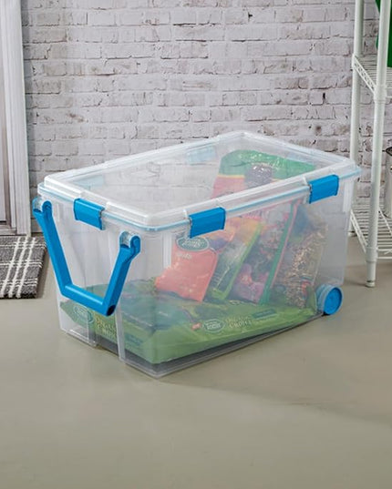 Sterilite 6-Pack Gasket Box, Weather-Resistant Storage Bins with Latching Lids, 120 Quart - Heavy-Duty Organizing Containers for Closet, Bathroom, and Office