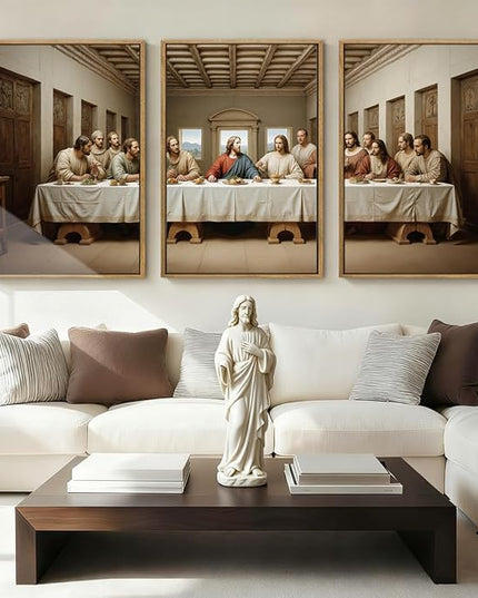 The Last Supper Wall Art Christian Wall Decor 16x24 Inch Framed Jesus Religious Painting Set of 3 for Living Room Bedroom Hallway