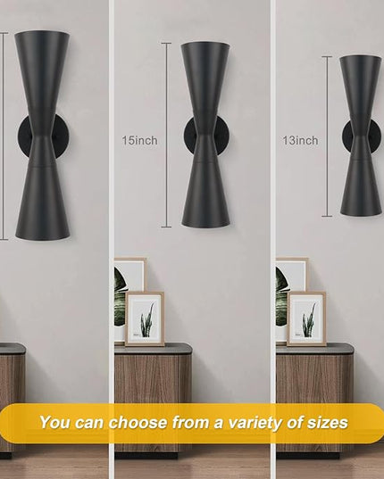 Wall Sconce Bathroom Sconces Lighting, 18 inch Black Modern Sconces Up Down Lights Wall Decor Indoor Wall Light Fixtures for Living Room Hallway Staircase Bedroom Hardwired