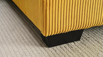 Luxe Oversized Two-Piece Sectional Couches for Living Room, 102.4-Inch L Shaped Sofa with Chaise, Upholstered with Corduroy Fabric, Ginger Yellow -Left Facing