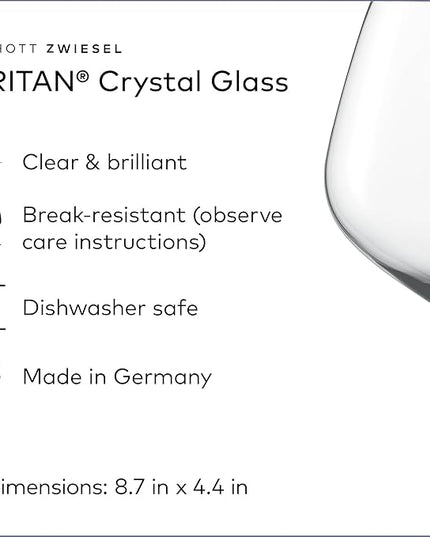 SCHOTT ZWIESEL Forté Burgundy Goblet (Set of 6), Burgundy Glasses for Red Wine, Dishwasher-Safe Tritan Crystal Glasses, Made in Germany (25 Ounce)