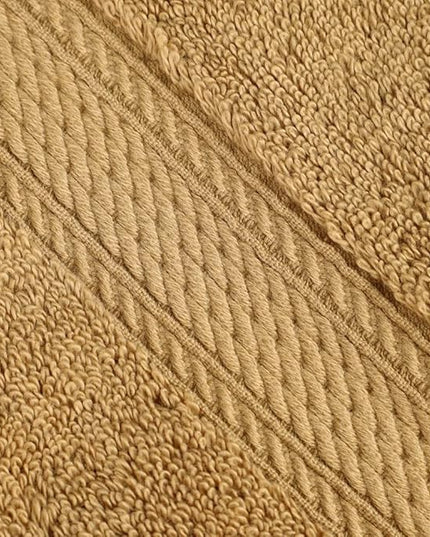 Superior Egyptian Cotton Pile Hand Towel Set of 4, Ultra Soft Luxury Towels, Thick Plush Essentials, Absorbent Heavyweight, Guest Bath, Hotel, Spa, Home Bathroom, Shower Basics, Toast