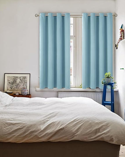 BGment Room Darkening Curtains 54 Inches Long - Grommet Thermal Insulated Drapes Window Treatment Curtains for Bedroom, 2 Panels, 52 x 54 Inch, Greyish Blue