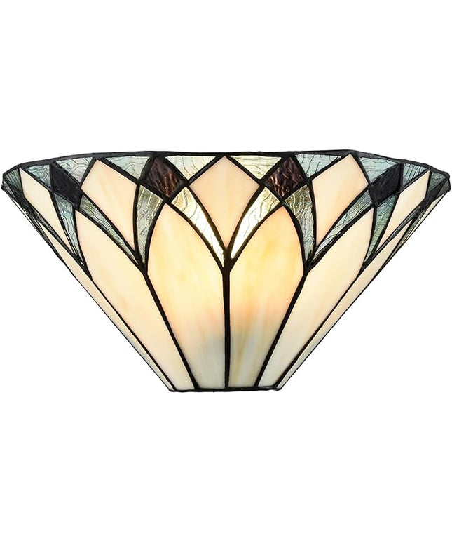 Tiffany Style Sconces Wall Lighting 12.6-Inch 1-Light Stained Glass Wall Sconce Vintage Tiffany Wall Mount Lamp Stained Glass Sconce Wall Decor for Hallway Bedroom Entryway Living Room