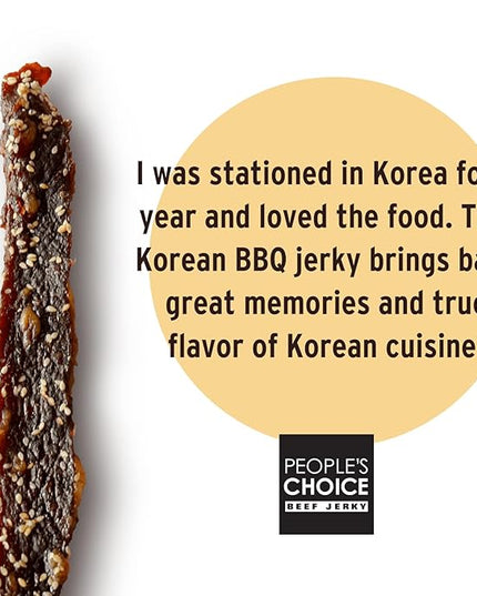 People’s Choice Beef Jerky – Test Kitchen – Korean BBQ – Sweet & Savory Flavor – 9g Protein – Made in USA – 1 Pound (16 oz) Bag