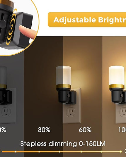 L LOHAS LED Night Light, Night Lights Plug into Wall, Dimmable Nightlight with Auto Light Sensor, 3000K Warm White 0-100LM, Plug in Night Light for Hallway Bedroom Bathroom