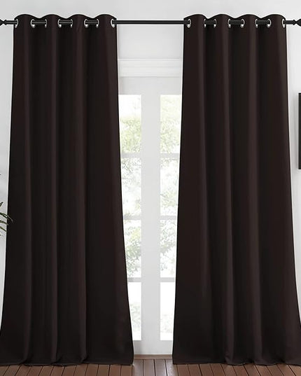 NICETOWN Bedroom Curtain Room Darkening Drapery 102 inches Length - Home Fashion Thermal Insulated Grommet Room Darkening Curtain for Living Room (Toffee Brown, 1 Panel, 52 x 102 inches)