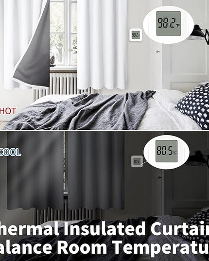 BGment White Blackout Curtains for Living Room 72 Inch Length 2 Panels Set, Full Room Darkening Thermal Insulated Soundproof Window Curtains with Rod Pocket, Each Panel 42 Inch Wide, Pure White