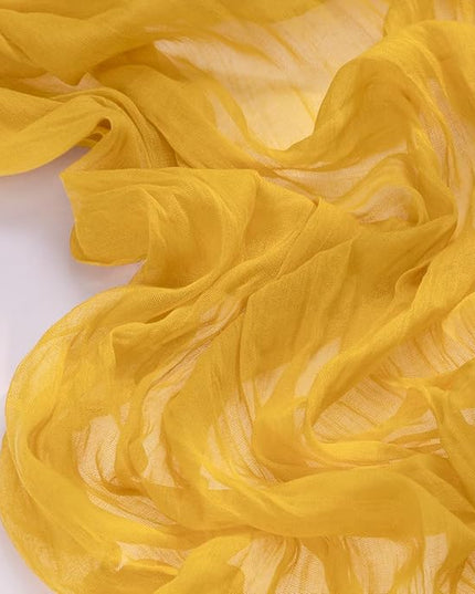 Socomi 10pcs Gold Yellow Cheesecloth Table Runner Boho Rustic Gauze 120 inch 10FT Cheese Cloth Runner for Wedding Party Baby Shower Birthday Home Decor Holiday Decorations