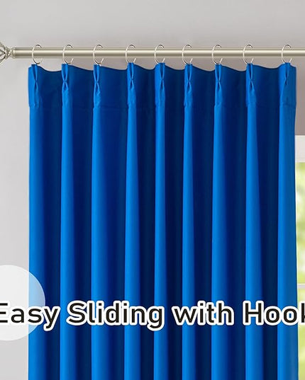 DONREN Klein Pinch Pleated Blackout Curtains with Hooks - 84 inch Length Room Darkening Thermal Insulated Window Curtain Panels for Living Room Bedroom 2 Panel 40" Wx84 L