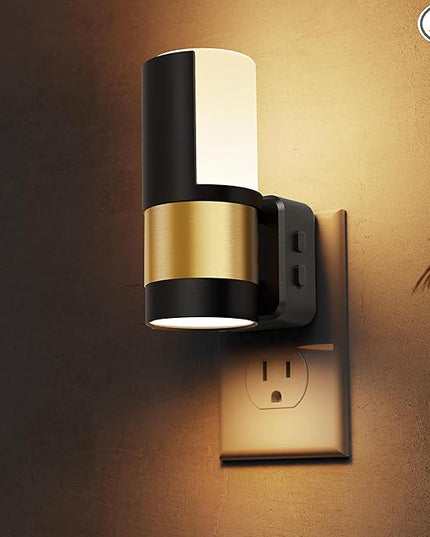L LOHAS LED Night Lights Plug into Wall, 2 Pack, Plug in Night Light, Soft White/Cool White/Amber, Dimmable Backlit Nightlight with Light Sensor, 180° Rotatable Nightlights Plug in Wall for Hallway