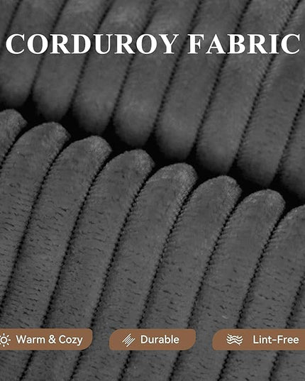 Modular Sectional Sofa with L-Shape Chaise,Cloud Sectional Modern Sleeper Couch with Deep Seat,Sponge Compression Sofas No Assembly Required (Dark Gray-Corduroy Fabric) 1PCS