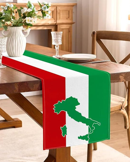 Italy Flag Table Runner Italian Themed Birthday Party Decoration Dining Room Home Kitchen Island Decor