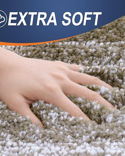 OLANLY Bathroom Rug Set 2 Piece, Soft Absorbent Microfiber Bath Rug Set, Non-Slip, Machine Wash Dry, Plush Shaggy Bath Mats for Bathroom (30"x20"+24"x16", Coffe)