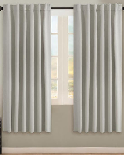 H.VERSAILTEX Blackout Curtains Thermal Insulated Window Treatment Panels Room Darkening Blackout Drapes for Living Room Back Tab/Rod Pocket Bedroom Draperies, 52 x 72 Inch, Ivory/Cream, 2 Panels