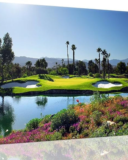 chenchenArt Indian Wells Golf Course Wall Art Picture Golf Course Poster Wall Decor for Living Room Bedroom Home Decorations Golf Artwork Canvas Prints Framed Ready to Hang(28''H x 44''W)
