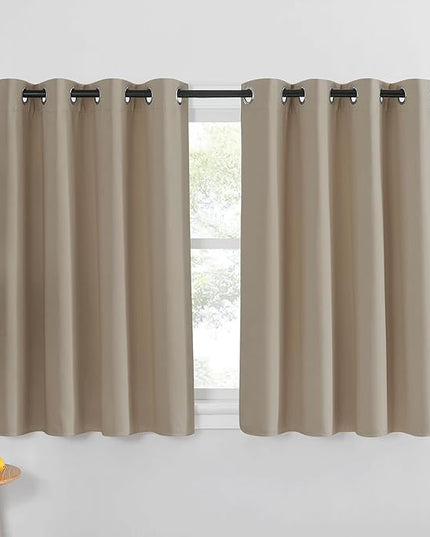 NICETOWN Taupe Blackout Curtain for Living Room - Solid Thermal Insulated Grommet Blackout Panel/Drape for Bedroom Kitchen Window (1 Panel, 52 inches Wide by 54 inches Long)