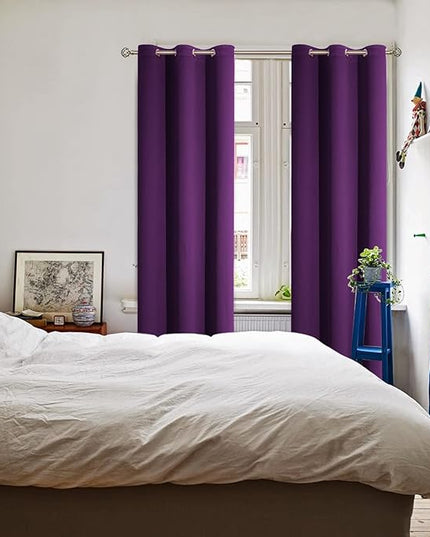 BGment Blackout Curtains - Grommet Thermal Insulated Room Darkening Bedroom and Living Room Curtain, Set of 2 Panels (42 x 84 Inch, Royal Purple)