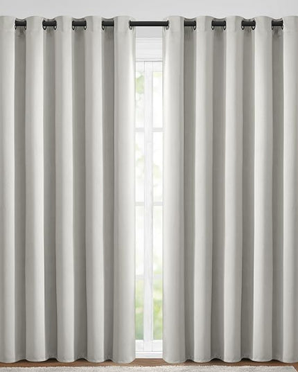 Yakamok Blackout Curtains Room Darkening Thermal Insulated Window Panels,Solid Grommet Top Drapes for Bedroom/Living Room(70Wx84L, Light Beige, 2 Panels)