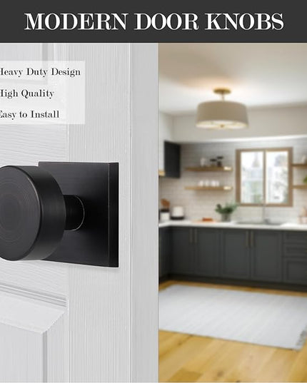 4 Pack One-Sided Dummy Door Knobs Interior, Oil Rubbed Bronze Dummy Door Knob for Closet, Round Dummy Door Handles for Bifold